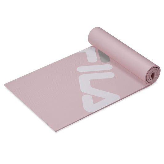 FILA Accessories Exercise Mat - Thick Yoga Mat for Fitness & Floor Gym Workouts | Includes Carrier Strap, 68" L x 24" W x 10mm, Ballet Pink (Rise) - Biking Roots