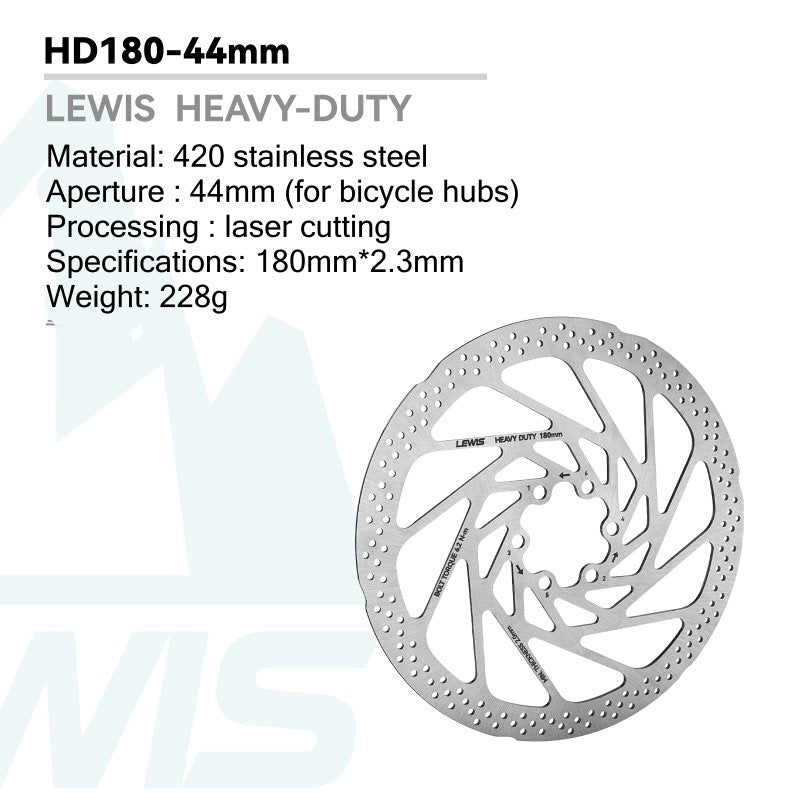 Lewis Heavy Duty Disc Brake Rotor 2.3mm 6 - Bolt - Biking Roots