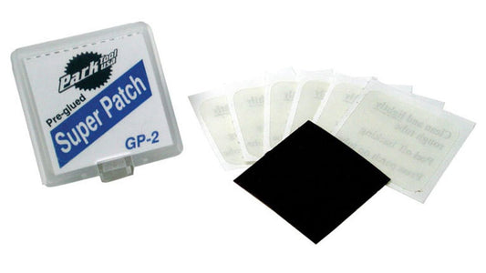 Park Tool, GP - 2, Kit of 6 pre - glued patches, 1 kit on a header card - Biking Roots