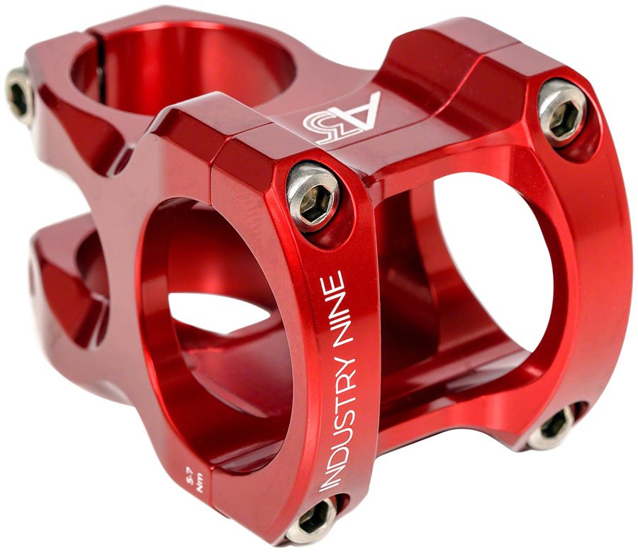 Industry Nine A318 Stem - 40mm, 31.8mm Clamp, +/-4.4, 1 1/8", Aluminum, Red - Biking Roots
