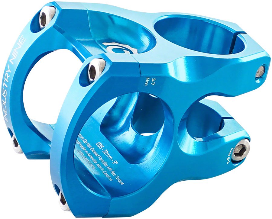 Industry Nine A35 Stem - 32mm, 35 Clamp, +/-9, 1 1/8", Aluminum, Turquoise - Biking Roots