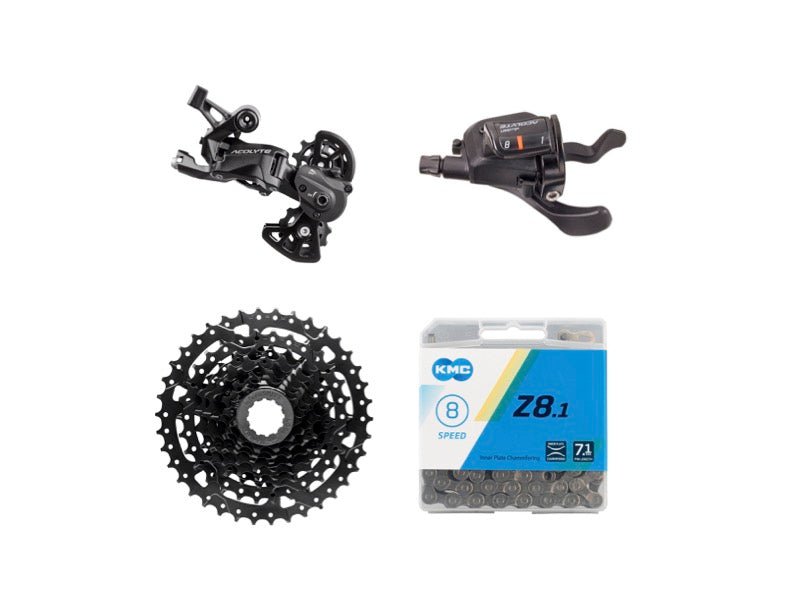 Microshift Acolyte 8 Speed Upgrade Package (4-pack) 11-38T (For small wheels) - Biking Roots